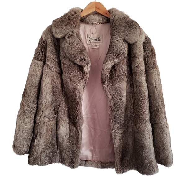 Vintage Jackets & Blazers - Vintage Camille rabbit fur coat